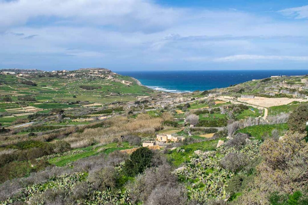 View to Ramla Bay, Hikes on Gozo