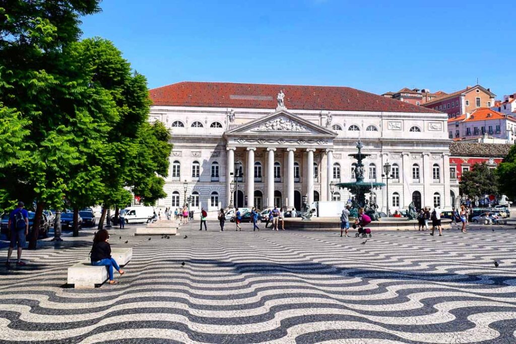 Tiles of Rossio Square, Lisbon Portugal